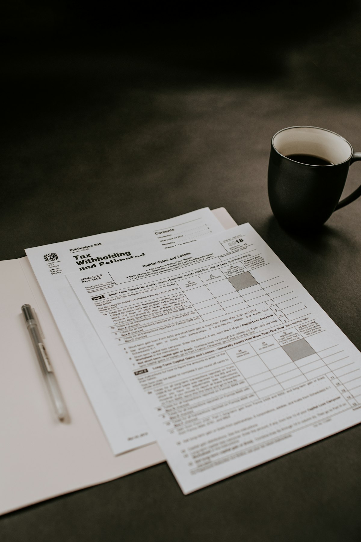 Accounting documents on a desk